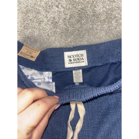 SCOTCH & SODA Men's Pull On Shorts Blue Drawstring Cotton Poly Shorts Small NWT - Picture 2 of 12